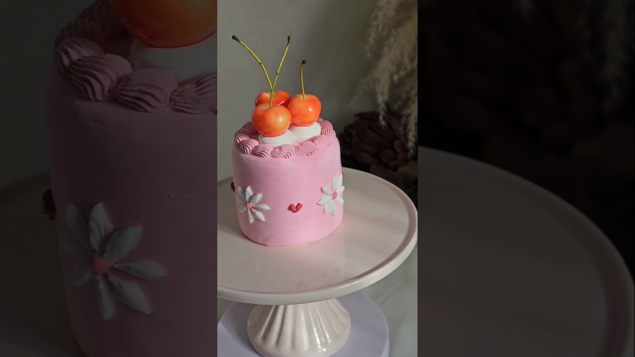 粘土でさくらんぼの小さなケーキ🍒 #clayart #クレイケーキ #フェイク