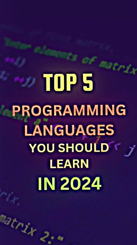 Top 5 Programming Languages You Should Learn In 2024 - YouTube