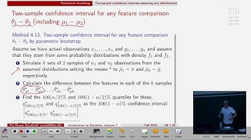 Lec 7F: Two-sample Confidence intervals by parametric bootstrapping. Comparing means or any other fe