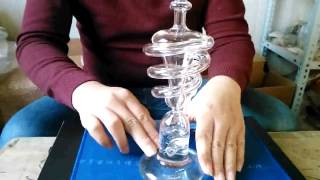 glass bongs Glass Recycler spiral tall recycler rig with inline perc