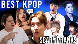 Siblings react to KPOP Being scared for 14 minutes FT Seventeen, Stray Kids, ATEEZ, BTS