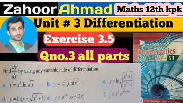 LEC # 48 | Exercise 3.5 qno.3 all parts class 12 maths kpk board | exercise 3.5 12 maths kpk board.