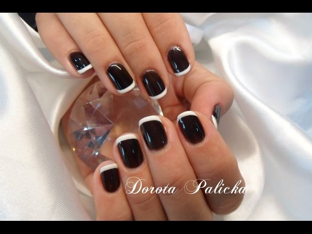 Black And White Nail Art, Basic French Gel Polish On Natural Nails By  Dorota - Youtube