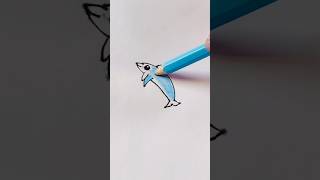 How To Draw A Cartoon Dolphin  #shorts #viral