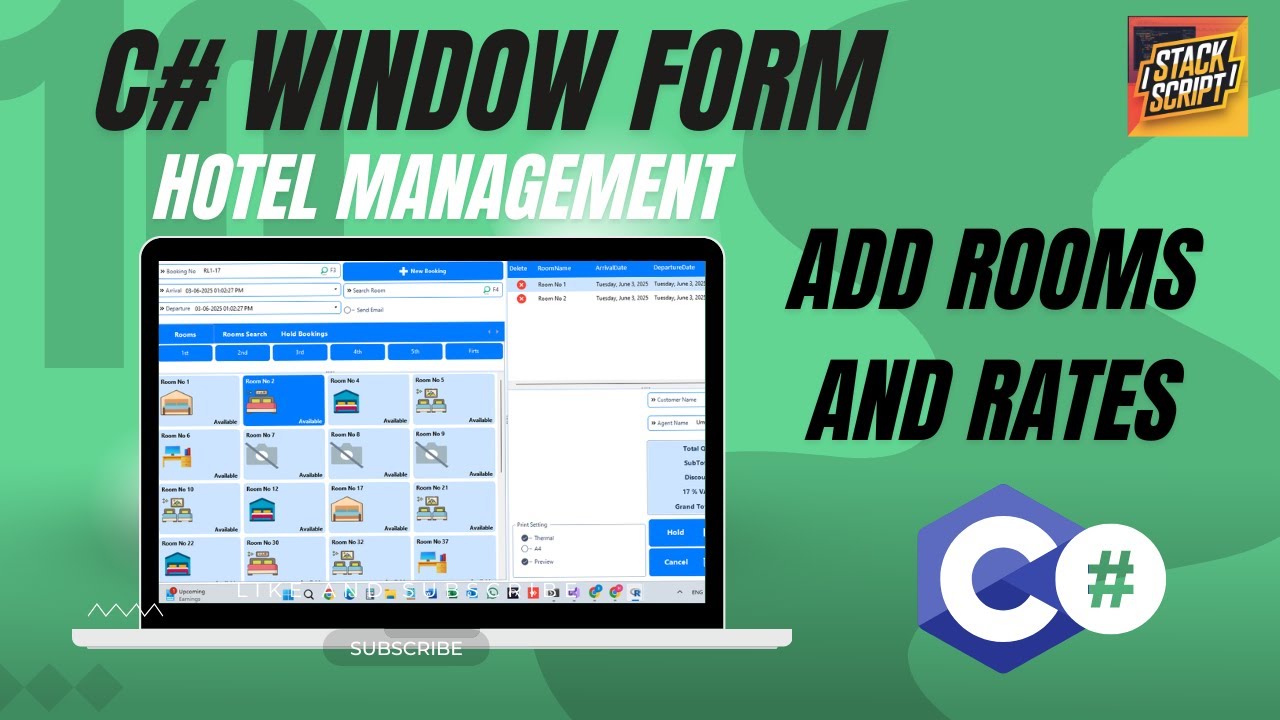 Add Rooms and Rates in C# Windows Form Application | Hotel Management ...
