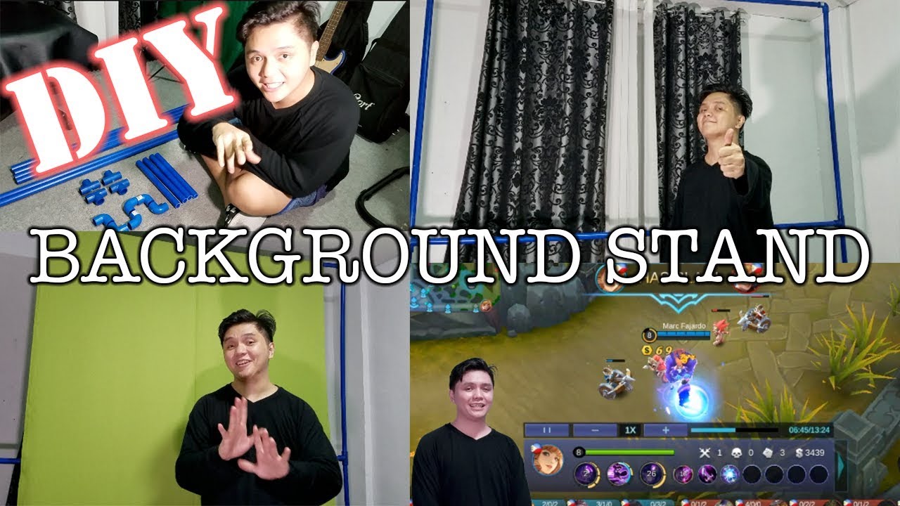 How to make Background Stand under 500 Pesos DIY Backdrop Stand DIY Green Screen Stand YouTube
