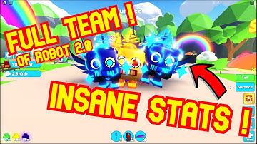 FULL TEAM OF ROBOT 2.0, INSANE STATS!!! | ROBLOX MINING SIMULATOR 2