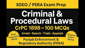 SDEO OR PERA Criminal & Procedural Laws 1898