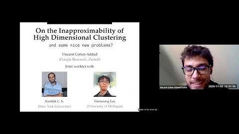 Vincent Viallat Cohen Addad -Recent Progress on the Inapproximability of High Dimensional Clustering