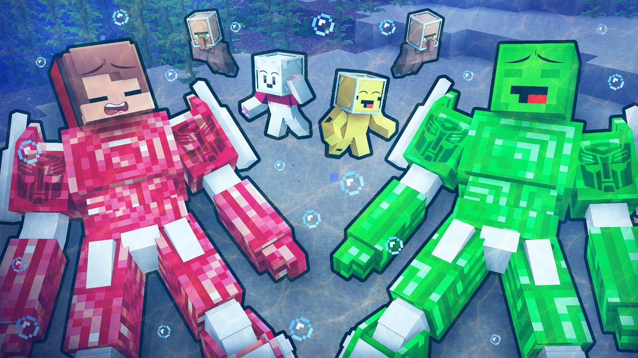 Friends Found TREASURE TRANSFORMERS Mikey and JJ UNDERWATER - Minecraft (Maizen)