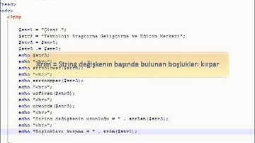 PHP-MYSQL - 04 Veri Tipleri: 03 String Fonksiyonları