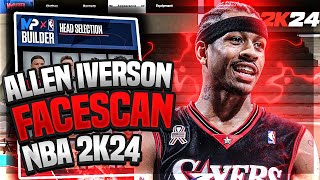 NBA 2K24 ALLEN IVERSON FACE SCAN!! AI FACE CREATION NBA 2K24 NEXT GEN!!