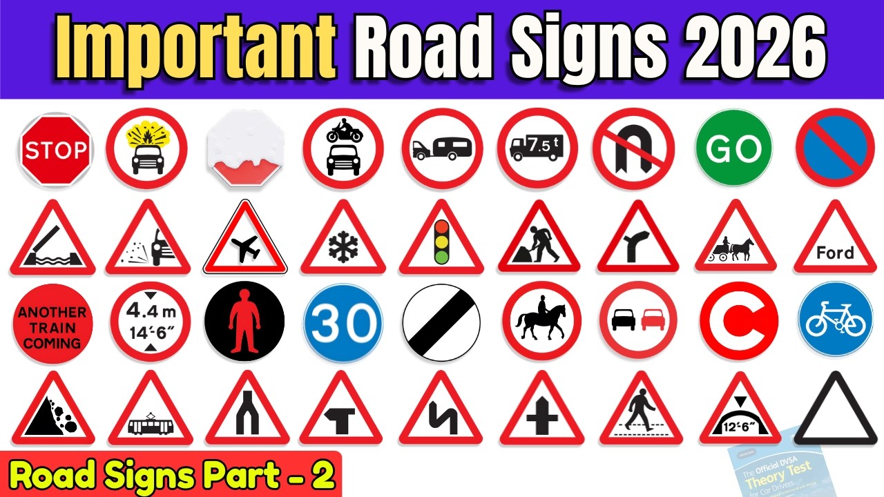 Road Signs for UK Theory Test 2026 | DVSA Road Traffic Signs | Pass ...