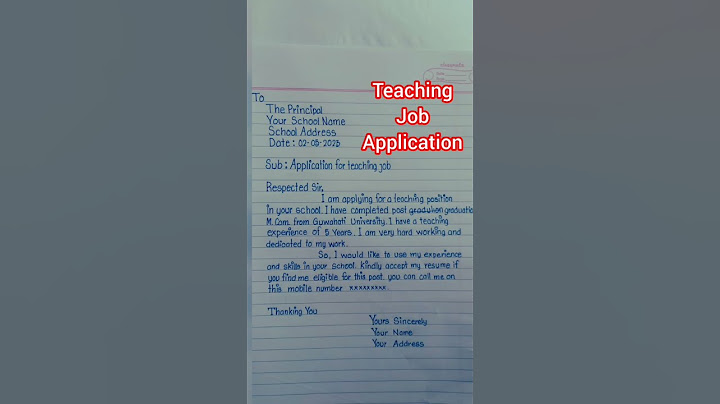 How To Write Teaching Job Application