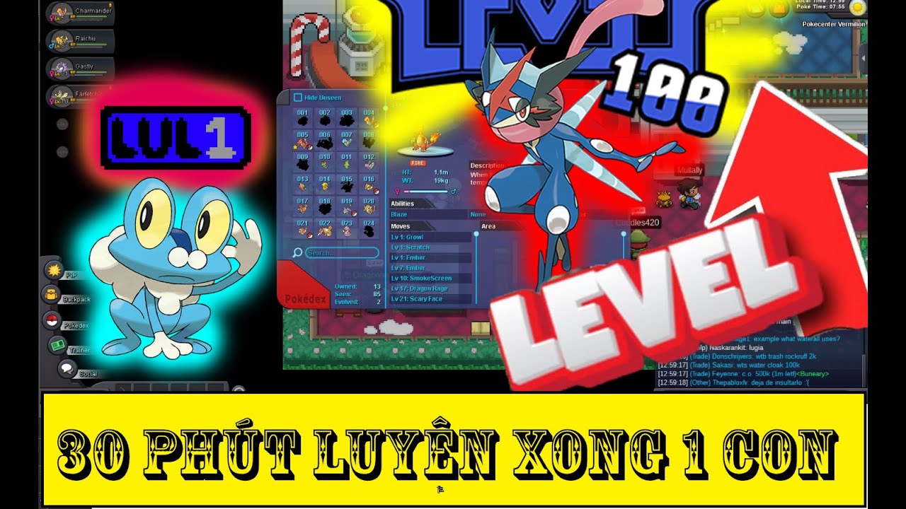 Luyện Cấp Siêu Tốc Pokemon Lên level 100 Chỉ trong 20 phút Pokemon