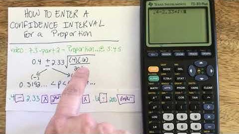 TI-83 Plus - Proportion Confidence Interval