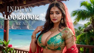 [4K] Ai Art Indian Lookbook Girl Al Art Video - Coastal Shower