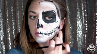 Split Personality Skull Halloween Makeup