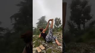 Yoga On Himalayas | Leg Lift Stretch Asna Pose By Mamta Goyal Yogini #Yoga #Mountainpose #Yogaasanas