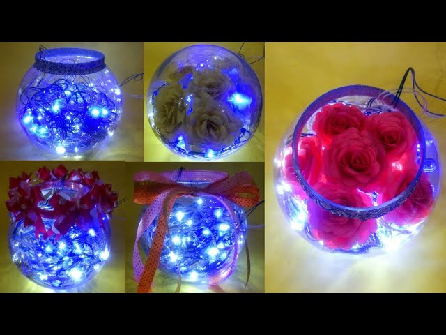 DIY Fish bowl with fairy lights  5 ways to decorate a fish bowl for room  decor 