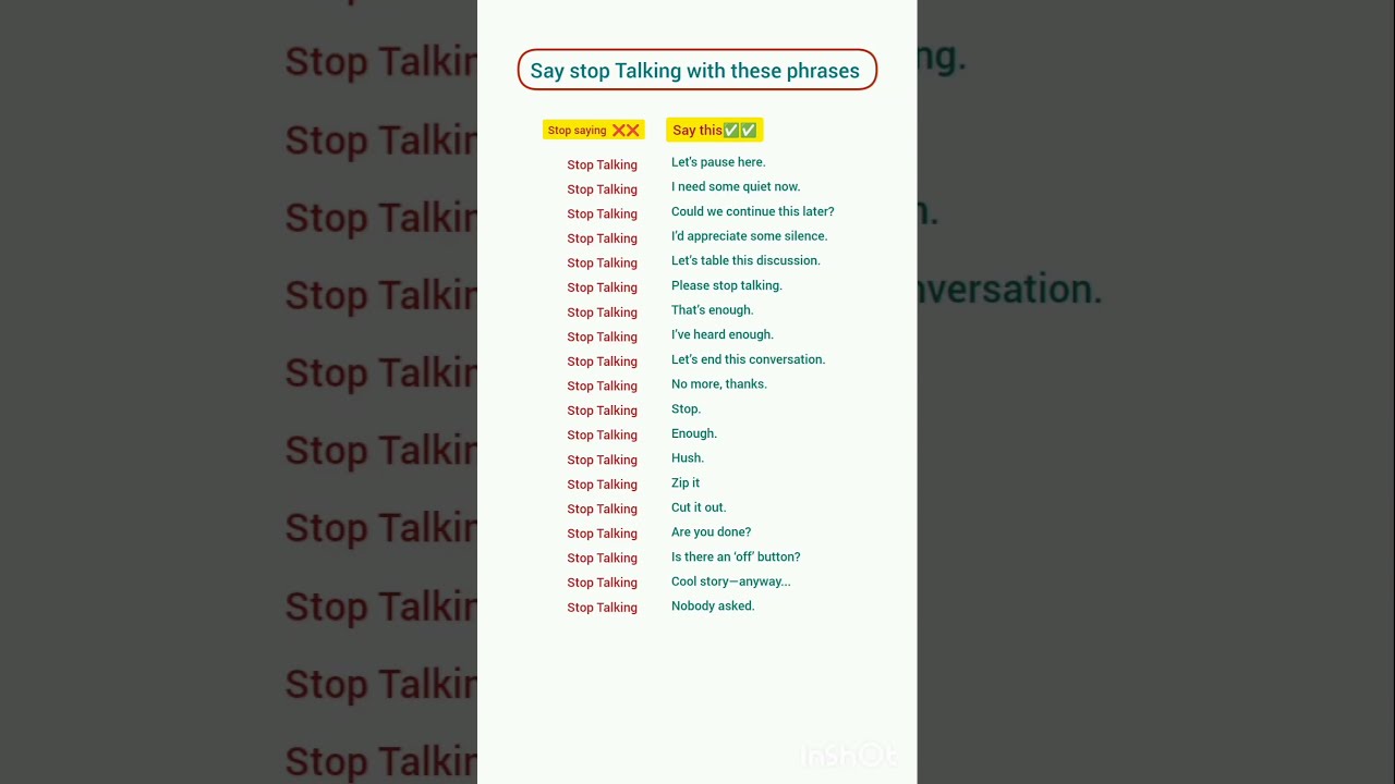 Cool English Words Say Stop Talking With These Fun Phrases