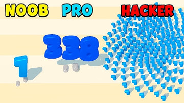 NOOB vs PRO vs HACKER ||NUMBER RUN||(FORT)All LevelsGameplay Androidios (Level 1 - 4)MARIO