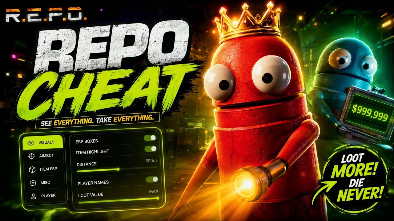 Thumbnail for Repo Cheats - I Used The Best Free Safe Repo Cheat in 2026 | Repo Mod Menu | Hack