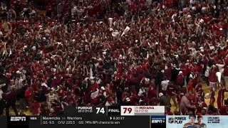 Indiana fans storm the court after beating #1 Purdue