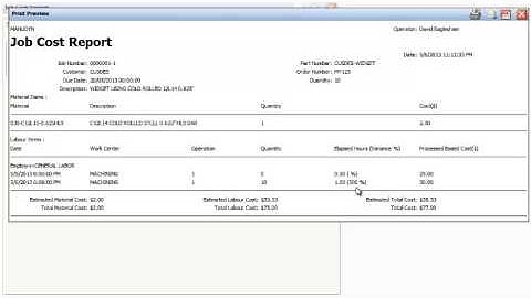ManuDyn Training - Job Cost Reporting