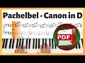 Pachelbel  canon in d major  piano sheet music  piano tutorial  piano pieces for