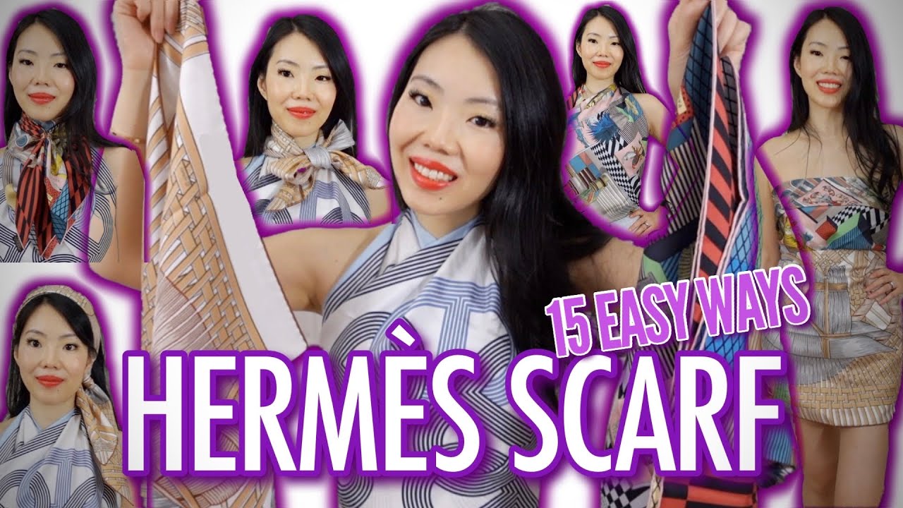 HERMES SILK SCARF 90 HOW TO WEAR  15 Easy Ways Scarf Top Skirt Headband  More FashionablyAMY