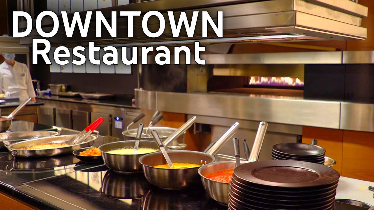 [4K] Downtown Restaurant - Disney's Hotel New York the art of MARVEL ...