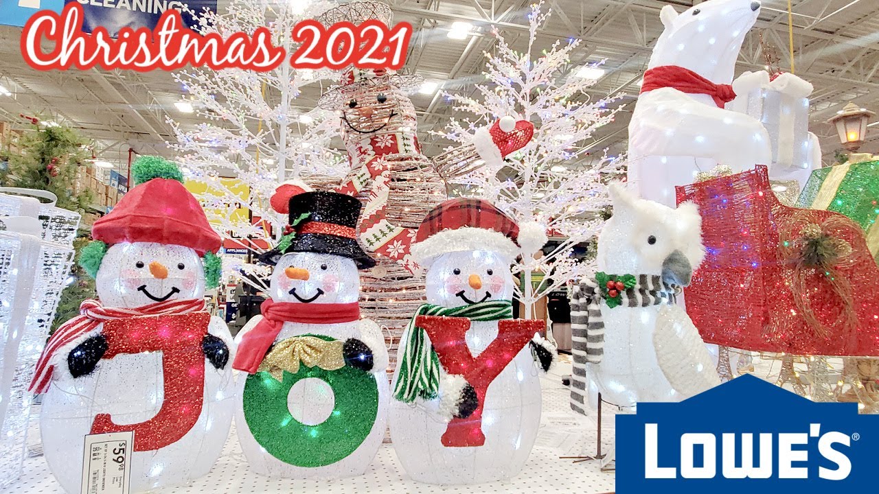 LOWE\'S CHRITMAS DECORATIONS PEEK 2021 SHOP WITH ME - YouTube