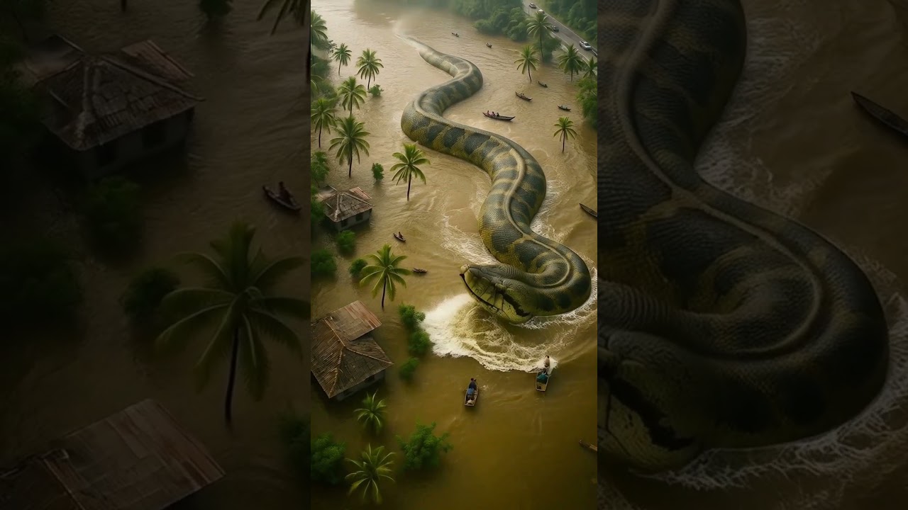 Giant Python Appears Suddenly 😱 | Shocking Footage! #shorts #zakatyna