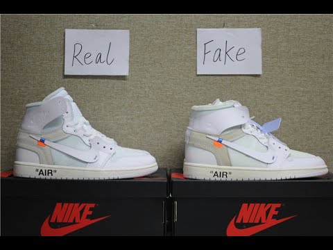 Real Vs Fake Off-White Air Jordan 1 Triple White Comparison - YouTube