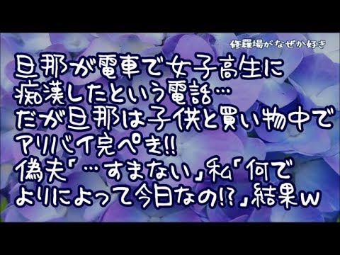 【修羅場】駅員を名乗る人から旦那が電車で女子高生に痴漢したという電話がかかって来た！だが旦那は子供と買い物中でアリバイ完璧→偽夫「…すまない」私「なんでよりによって今日なのよ！」偽夫「…」