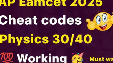 #Eamcetcheat codes#eamcet #eamcetphysics #eamcetmpc #eamcetcrashcours #eamcetcounsellingprocessintel