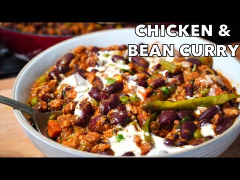 ONE POT Chicken  Bean Curry  QUICK EASY  HEALTHY Keema Bean Curry