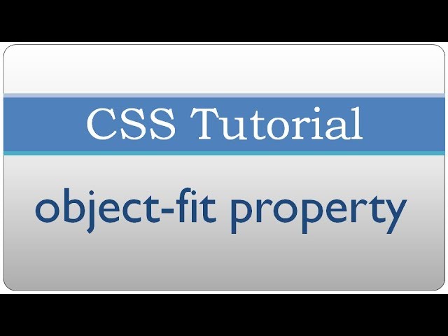 CSS object-fit Property