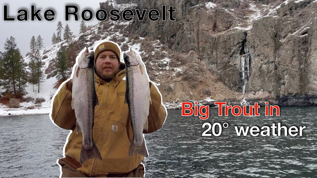 Big trout in FREEZING Temps ( Fishing Lake Roosevelt ) YouTube