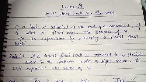 Chapter -14 pitmen  shorthand (small final hook for N, F/V) #stenography #shorthand #study talks