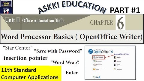 💥 11th Computer Applications & Technology Chapter 6 : Word Processor Basics | English Medium Part #1