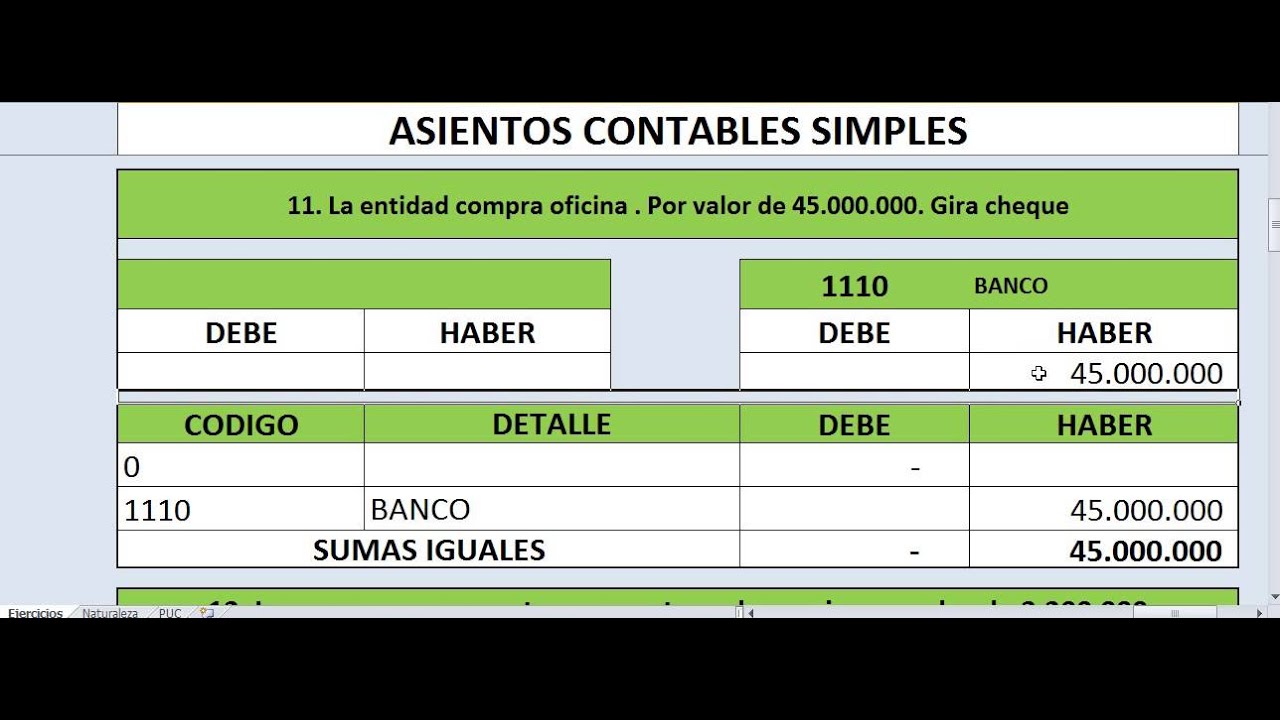 madre Pasivo alegría 9 Curso básico de contabilidad Ejercicios contables en cuenta T (3 de 4 ) -  YouTube