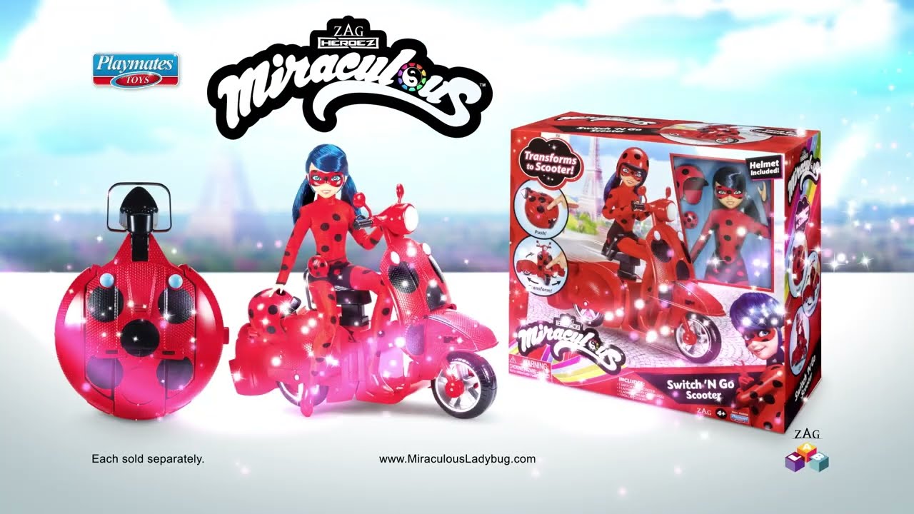 Miraculous Switch n Go Scooter with Ladybug Lucky Charms Doll Commercial 
