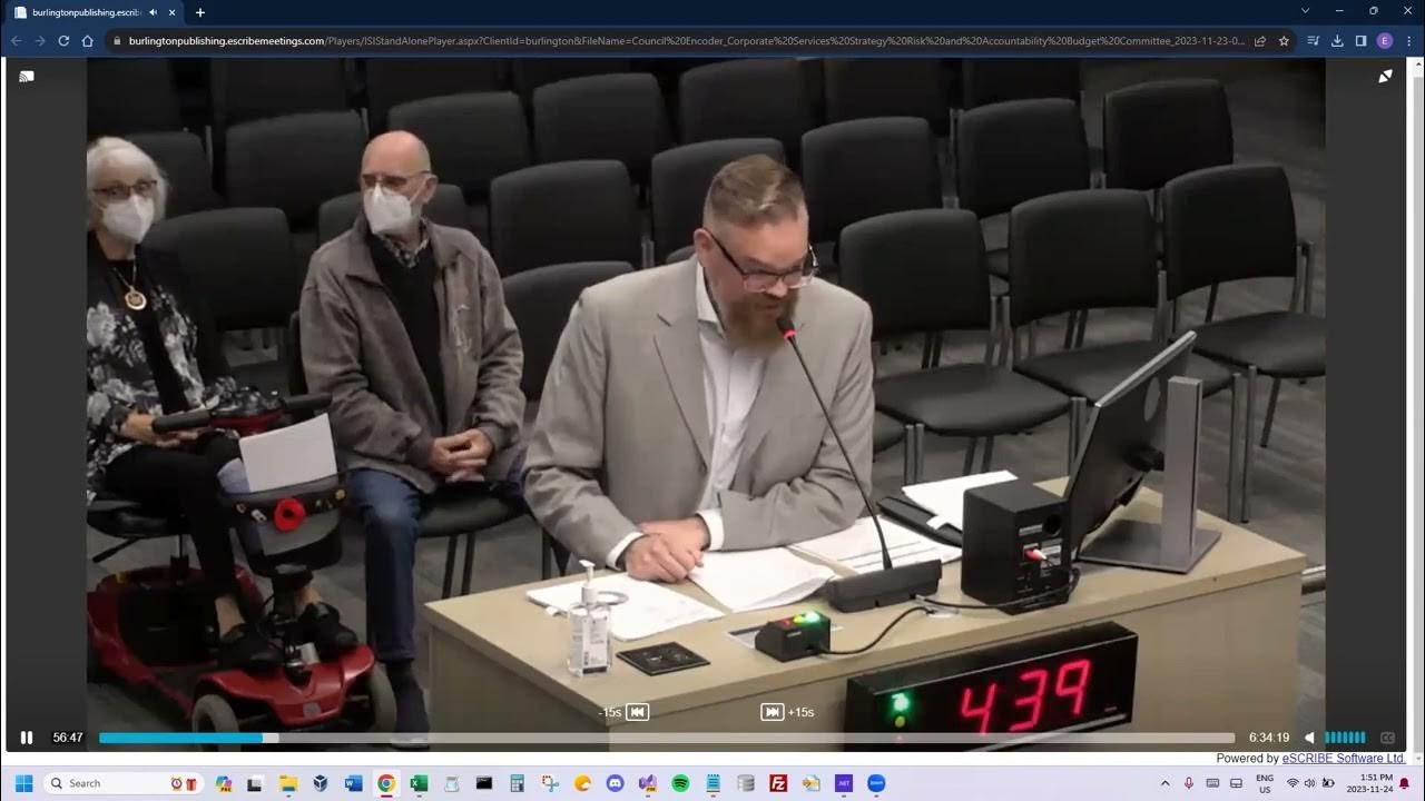 Burlington Ontario Property Tax Delegation YouTube