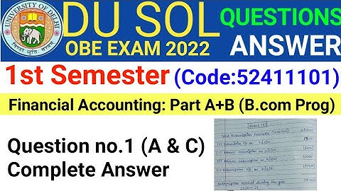 B.Com Prog Financial Accounting Q no.1(A&C) OBE Answer | Cost of goods available for sale ` 4,00,00,