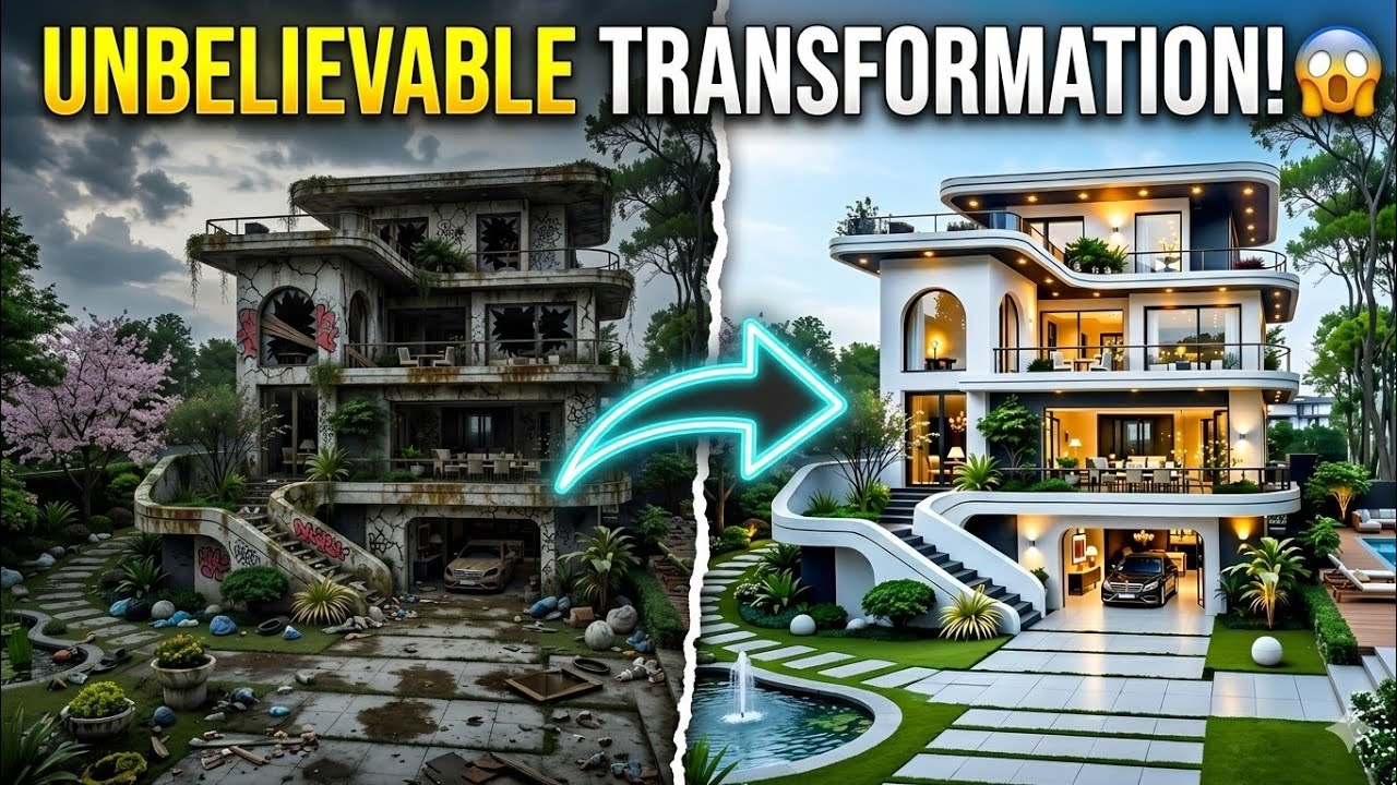 Abandoned House to Luxury Home in Minutes 😱🏡#HouseTransformation# ...