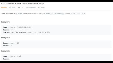 lc421-Maximum XOR of Two Numbers in an Array