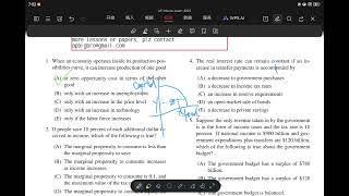 AP macroeconomics 2022 exam multiple choice paper