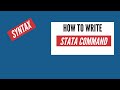 How to write stata command  stata command syntax the data hall